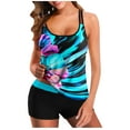 thumbnail image 1 of CALAFEBILA Two Piece Swimming Suits for Women Modest Tankini Floral Print Bathing Suits, 1 of 2