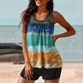 thumbnail image 1 of CALAFEBILA Two Piece Swimsuits Womens Modest Tankini Tie Dye Summer Pleated Pools Bathing Suits, 1 of 3