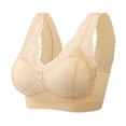 thumbnail image 1 of CALAFEBILA Underwear for Women Everyday Beige No Underwire Comfortable Removable Pads Beauty Back Full Cup Lace Night Bralette Underwear,, 1 of 5