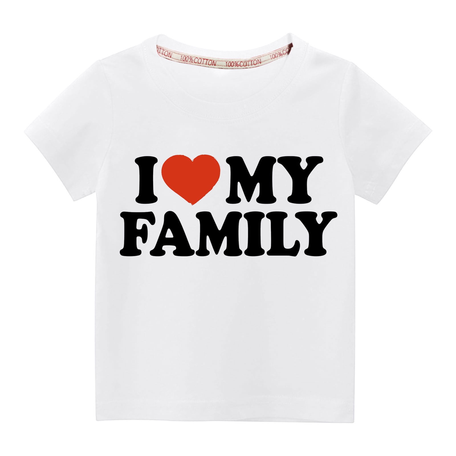 CALAFEBILA Unisex Tshirts for Boys Girls Summer Cotton Love Mom Print