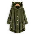 thumbnail image 1 of CALAFEBILA Women Button Coat Solid Tops Hooded Pullover Loose Sweater Blouse Plus Size, 1 of 5
