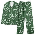 thumbnail image 1 of CALAFEBILA Women Pajamas Set Womens Button Down Pajamas Loungewear Notch Collar Floral Print Tops with Pocket and Pants, 1 of 4
