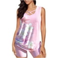 thumbnail image 1 of CALAFEBILA Women Swimwear Two Piece Modest Tankini Seaside Summer Floral Print Bathing Suits, 1 of 5