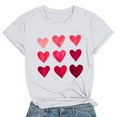 thumbnail image 1 of CALAFEBILA Women Tee Shirts Valentines Women Fashions,Lady Fashion Casual Short Sleeve Crew Neck Heart Print Tees Valentine Gifts for Girlfriend Tops, 1 of 3