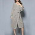 thumbnail image 1 of CALAFEBILA Womens Pj Set Cotton Waffle knit Nightgown Bathrobe with Belt Nightgown, 1 of 8
