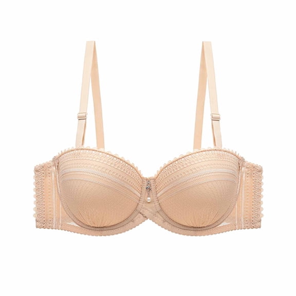 CALAFEBILA Womens Plus Bras Push up Half Cup Lace Bras Comfortable Double Breasted Bras