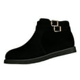 thumbnail image 1 of CALAFEBILA Womens Shoes Black Leather Boots High Heels Winter Ankle Boots For, 1 of 2