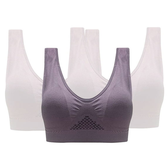 CALAFEBILA Womens Sports Bra 3 Pack Running Push up High Impact Yoga Wireless Womens Bras