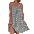 thumbnail image 1 of CALAFEBILA Womens Sundresses for Beach Vacation Sleeveless Floral Mini Sun Dress Side Split Flowy Tank Dress Short Womens Dresses, 1 of 5