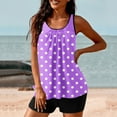 thumbnail image 1 of CALAFEBILA Womens Swimear Plus Size Tankini Modest Two Piece Pleated Polka Dots Bathing Suits, 1 of 6