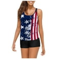 thumbnail image 1 of CALAFEBILA Womens Swimming Suits Modest Tankini 2 Piece American Flag Graphic Summer 4th of July Pools Independence Day Bathing Suits, 1 of 2