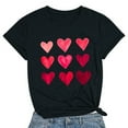 thumbnail image 1 of CALAFEBILA Womens T Shirt 2024 Valentines Tops for Women,Ladies Fashion Casual Short Sleeve Crew Neck Heart Print T-shirts Valentines Day Gifts for Wife Tops, 1 of 3