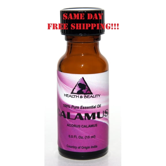 CALAMUS ESSENTIAL OIL AROMATHERAPY PURE NATURAL GLASS BOTTLE 0.5 OZ, 15 ml