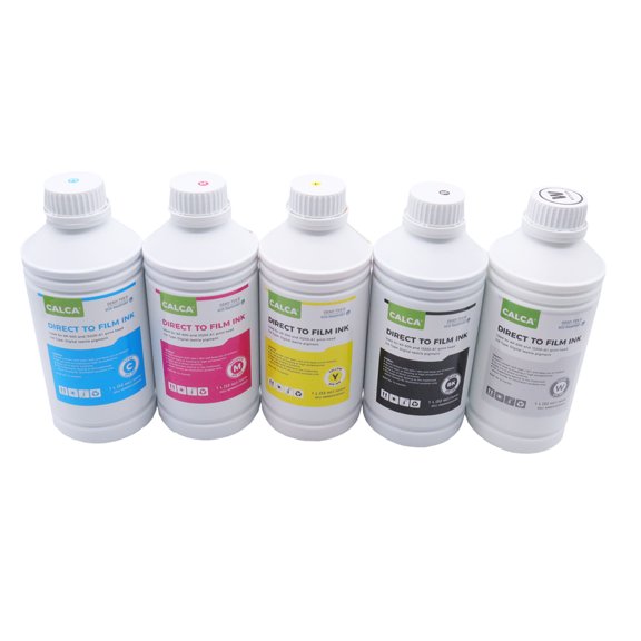 CALCA 1 L DTF Inks ( C M Y K W ) Direct to Transfer Film Ink PET Film Transfer Ink for DTF Printer PET Film Printing and Transfer
