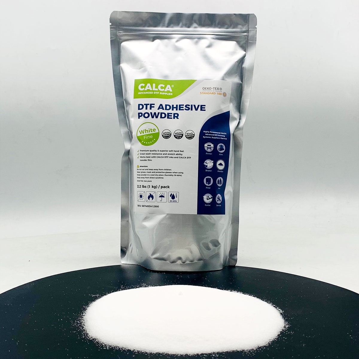 CALCA 2.2lbs White DTF Powder Direct to Film TPU DTF Powder Digital Transfer  Hot Melt Adhesive Powder 