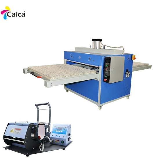 CALCA 39" x 47" Pneumatic Large Format Heat Press Machine 220V 1P 56A Double Working Table Pull-out Style with Free Gift (20oz Tumbler Mug Heat Press Machine)