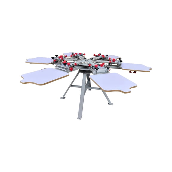 CALCA 6 Color 6 Station Silk Screen Printing Machine Press Equipment with Micro Registration