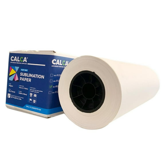 CALCA 95GSM 44" x 328´ Dye Sublimation Paper Roll for Fabrics and Hard Substrates Heat Transfer Printing 3" Core