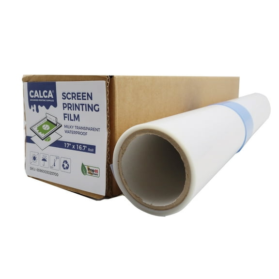 CALCA Locak Pick Up Sample 17" x 16.7Ft Waterproof Inkjet Milky Transparency Film Roll for Silk Screen