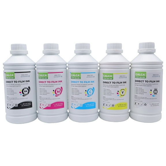 CALCA PRO DTF Ink Refill Direct to Film Ink 1L CMYKW for DTF Printers Printing on T-Shirt Textile Ink