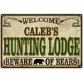 thumbnail image 1 of CALEB'S Hunting Lodge signGift Man Cave 12x18 Metal Sign 112180085443, 1 of 1