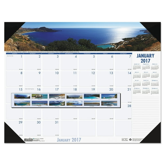 House of Doolittle Earthscapes 100% Recycled Coastlines Monthly Desk Pad Calendar