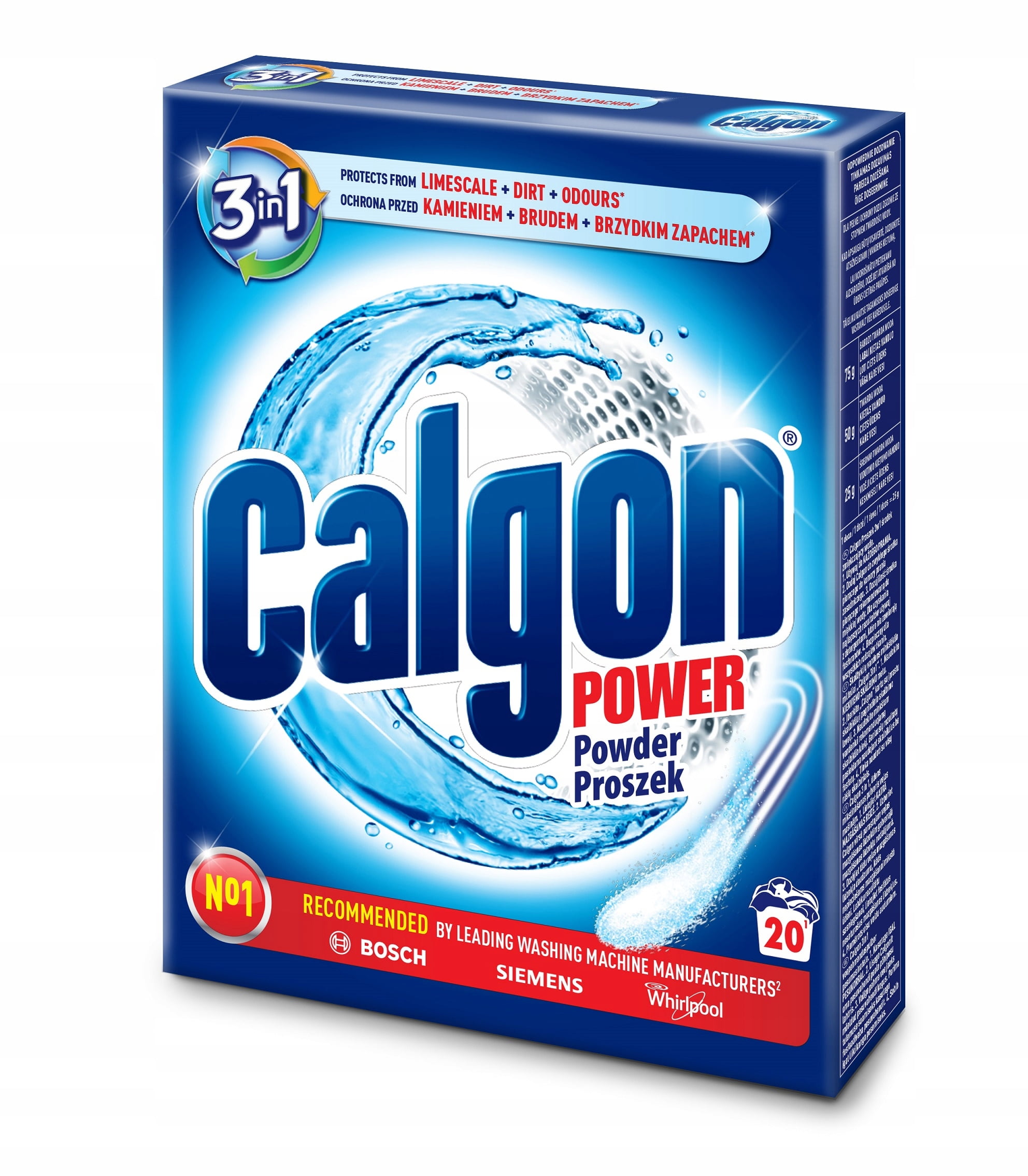 Calgon 3-in-1 Lavadora Limpiador Y Agua Suavizante, 45 Tabletas