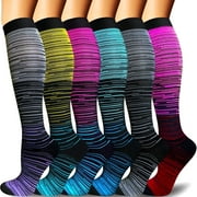 CALHNNA Compression Socks for Men & Women, 6 Pairs, S-M