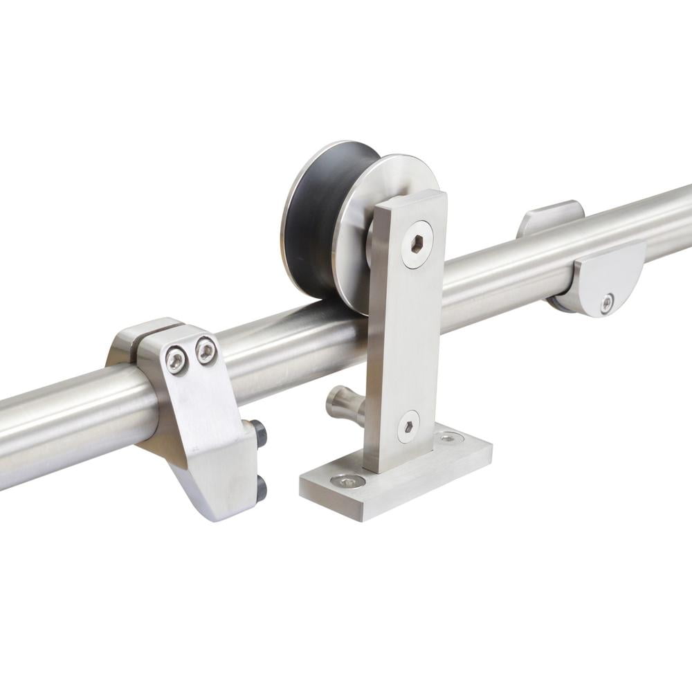 Top Mount 79 in. Stainless Steel Barn Style Sliding Door Track and Hardware Set Top Mount 79 in. Stainless Steel Barn Style Sliding Door Track and Hardware Set