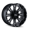thumbnail image 1 of CALI OFF-ROAD AMERICANA-9101 20X12 6X135/6X139.7 -44ET 106CB SATIN BLACK/MILLED SPOKES, 1 of 2
