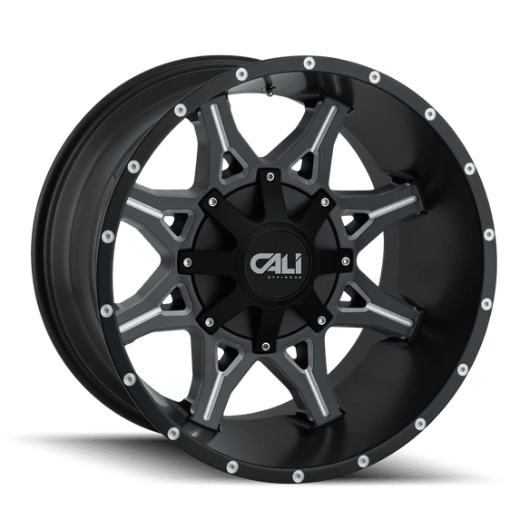 CALI OFF-ROAD OBNOXIOUS-9107 20X10 6X135/6X139.7 -19ET 106CB SATIN BLACK/MILLED SPOKES