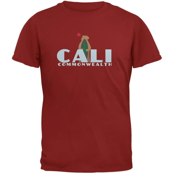 CALI Surf Bear Cardinal Red Adult T-Shirt