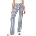 thumbnail image 1 of CALI1850 Women's Casual Linen Pants 32" Inseam Oceanside Drawstring Smoked Waist Lounge Beach Pants With Pockets, 1 of 5