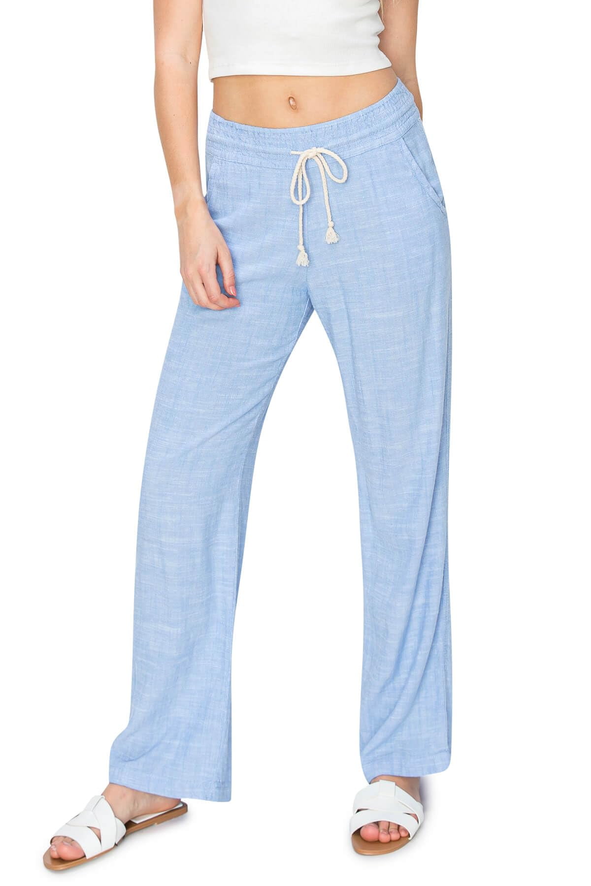 CALI1850 Women's High Rise Full Length Back Volume Pockets With Pleats