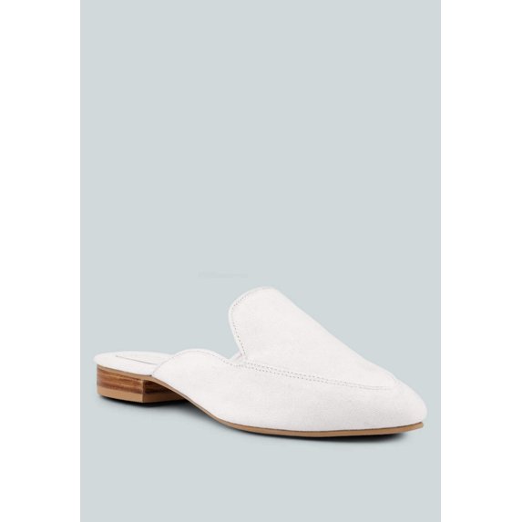 CALICO White Organic Canvas Mules