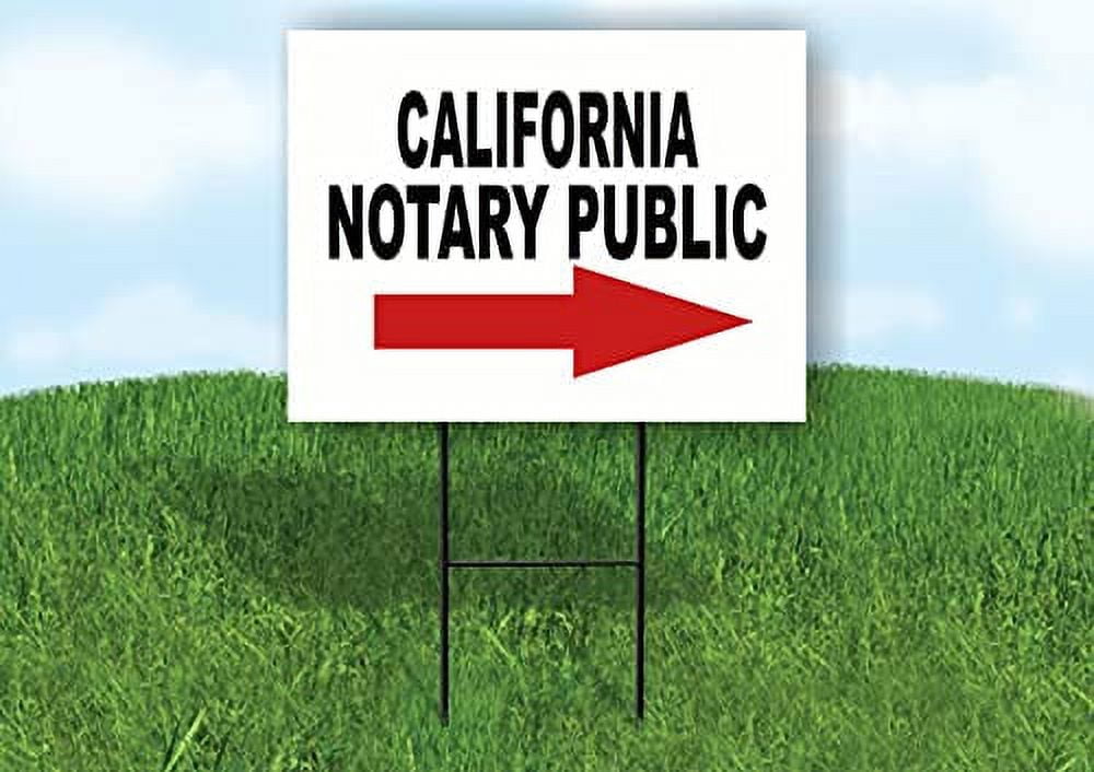CALIFORNIA NOTARY PUBLIC RIGHT ARROW RED Single Sided Notary Public