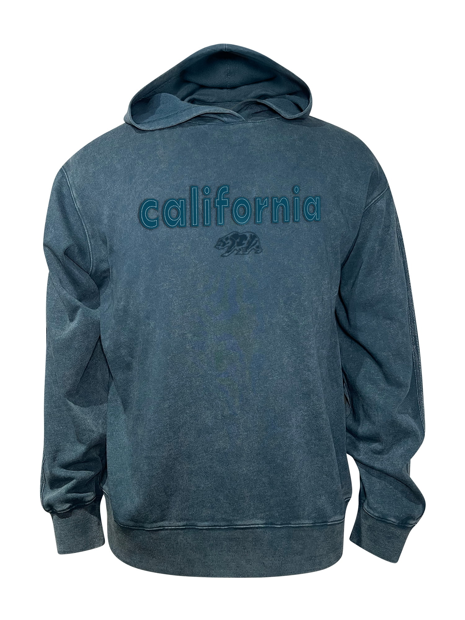 CALIFORNIA Raw Edge Type Long Sleeve Hooded Sweatshirt
