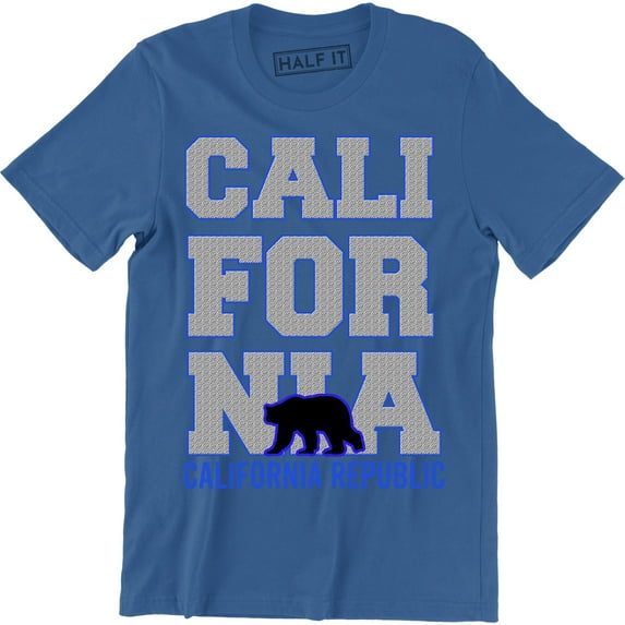 CALIFORNIA Republic Men Top Cali Grizzly Bear CA Flag Souvenir State Tee Shirt