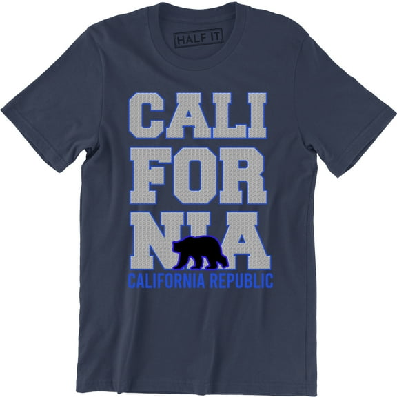 CALIFORNIA Republic Men Top Cali Grizzly Bear CA Flag Souvenir State Tee Shirt