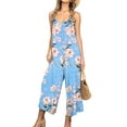 thumbnail image 1 of CALIPESSA Summer Floral Print Wide Leg Cami Womens Casual Rompers And Jumpsuits, 1 of 5