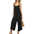 thumbnail image 1 of CALIPESSA Summer Solid Wide Leg Cami Black Casual Jumpsuits For Women Dressy, 1 of 5