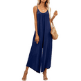 thumbnail image 1 of CALIPESSA Summer Solid Wide Leg Cami Women Casual Jumpsuits And Rompers, 1 of 5