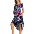 thumbnail image 1 of CALIPESSA Women's Summer Floral Print Maternity Empire Waist Loose Swing Pregnancy Casual Midi Dress, 1 of 5