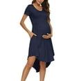thumbnail image 1 of CALIPESSA Women's Summer Solid Maternity Empire Waist Loose Swing Pregnancy Casual Midi Dress, 1 of 5