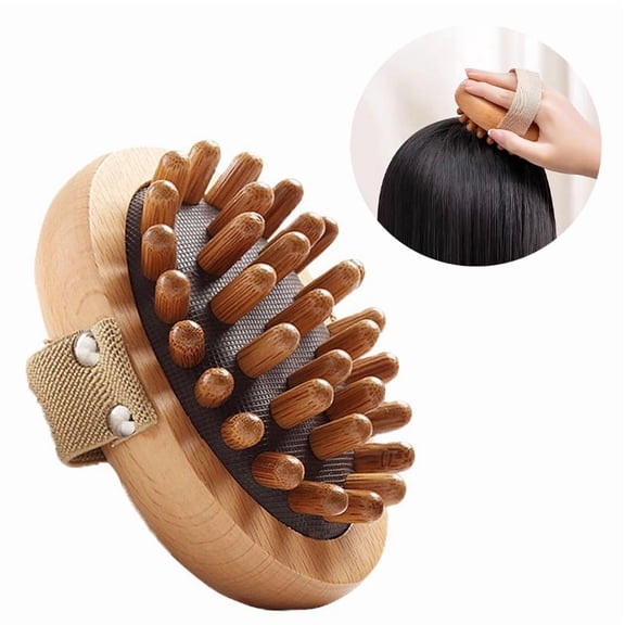 CALIYI 1PCS Wooden Massage Comb, Body Scalp Trigger Point Massage Tool, Meridians Massager, Gua Sha Massager Comb for Body Relief & Hair Growth