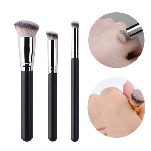 CALIYI 3pcs Makeup Brushes, Foundation Loose Powder Concealer Blending Blush Brush, Professional Cosmetic Beauty Make Up Tools