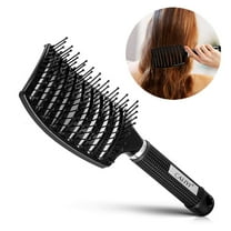 CALIYI Hair Comb Brush, Professional Curved Vented Brush for Faster Blow Drying, Paddle Detangling Brush for Wet Dry Curly Thick Straight Hair
