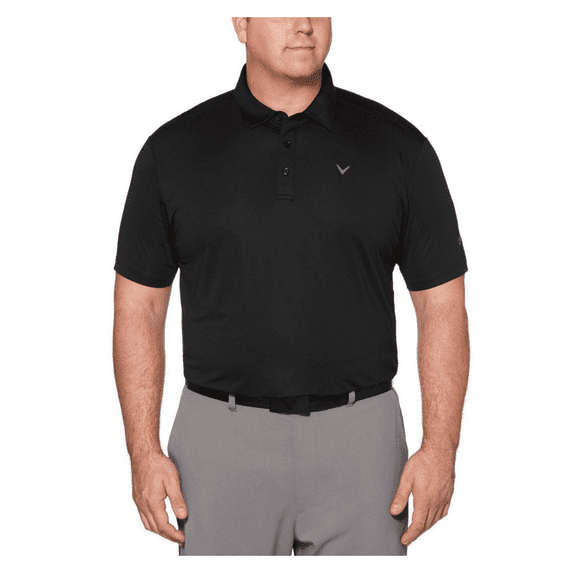 CALLAWAY, BigandTall Cooling Micro Hex Polo Shirt, Black, 1X