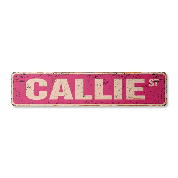 CALLIE Vintage Plastic Street Sign Childrens Name Room Sign | Indoor/Outdoor | 18" Wide