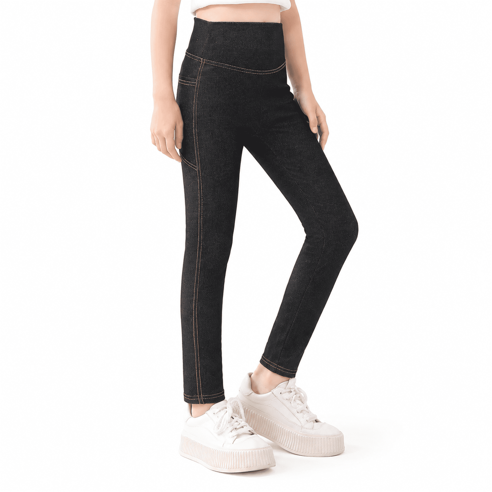CALLINOX Girls Leggings High Waist Stretch Athletic Yoga Pants With Pockets For Kids 4T-16
